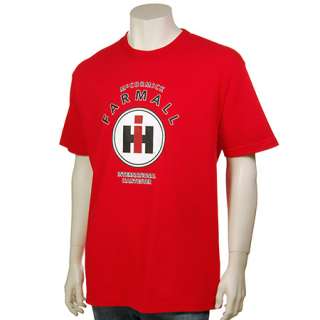 Case IH Mens Farmall T Shirt IH Circle Logo SS Cotton Tee Red NEW 