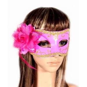    Venetian Cosplay Mask   Pink Flower Roleplay Prop 