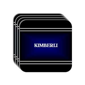 Personal Name Gift   KIMBERLI Set of 4 Mini Mousepad Coasters (black 