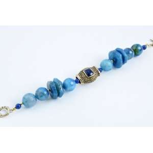  Bronzed By Barse Blue Agate Toggle Bracelet Jewelry