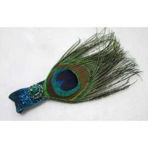  NEW Look at me Shiny Peacock Feather Hair Clip, Limited 
