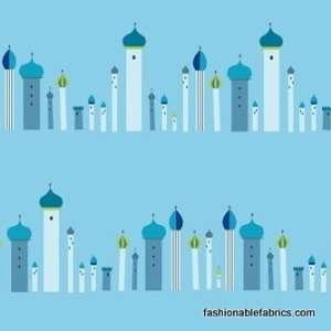  1001 Peeps Towers in Basra Blue by Lizzy House Arts 