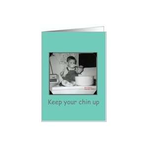  Chin Up Encouragement Retro Kid Card Health & Personal 