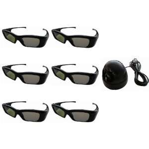  Rechargeable Glasses (SIX)and 3DTV Corp Gen2 Emitter for 