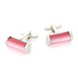 Eye popping pink cats eye cufflinks with presentation box. Made in the 