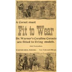  1894 Ad Fit to Wear Dr. Warners Coraline Corsets 