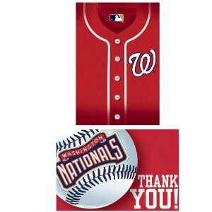 Lets Party By Amscan Washington Nationals Baseball   Invite & Thank 