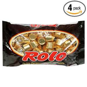 Rolo Chewy Caramels in Milk Chocolate, 12 Ounce Bags (Pack of 4 
