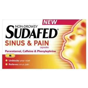  New Sudafed Non Drowsy Sinus & Pain Tablets , 16 Count 
