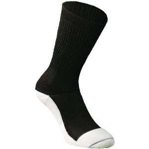  Euros RxTM Diabetic Crew Socks, Large, Black with White 