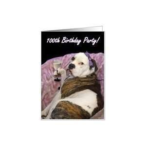  100th Birthday Party Olde English bulldogge Card Toys 