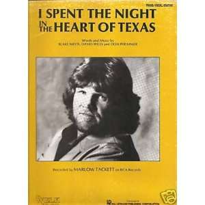 Sheet Music I Spent The Night In The Heart O Texas 95 