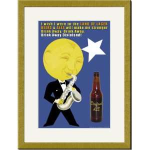   Gold Framed/Matted Print 17x23, Drink Away Dixieland