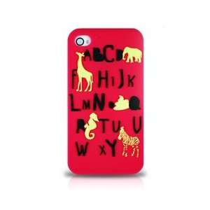  APPLE IPHONE 4 4S RED ALPHABETS COVER CASE PERFECT FIT 