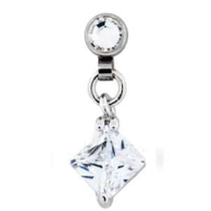 Square Gem Microdermal Dangle. All Dangles are made with magnetic heas 