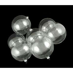  Club Pack of 12 Clear Glass Ball Christmas Ornaments 4.75 