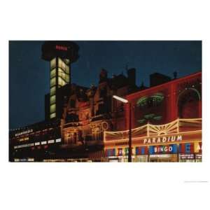   Nightlife Architecture Giclee Poster Print, 12x9