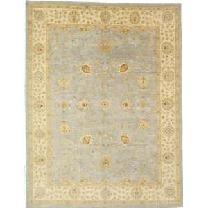  89 x 115 Blue Hand Knotted Wool Ziegler Rug Furniture 