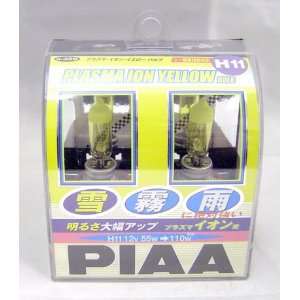  PIAA Plasma Ion Yellow H11 13511 Car Headlight Bulb and 