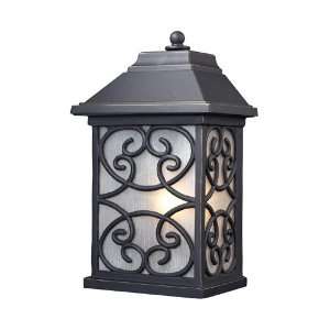Spanish Mission 1 Light Outdoor Sconce in Weathered Charcoal W9 H 