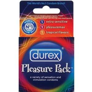  Durex Condom Pleasure Pack   box of 3 Health & Personal 