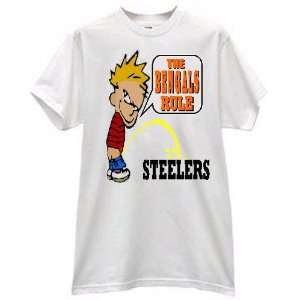  GO BENGALS FAN PEE ON STEELERS FOOTBALL PRIDE USA T SHIRT 
