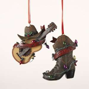  Club Pack of 12 Wild West Cowboy Boot and Guitar Christmas 