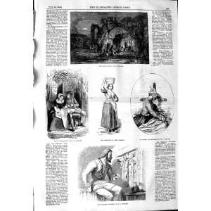  1845 ART PRISONER GISORS MILKMAID GIPSYS HOME PECHEUR 