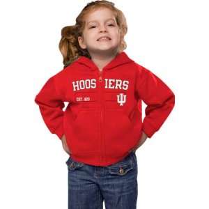  Indiana Hoosiers Toddler Red Team Fleece Full Zip Hooded 