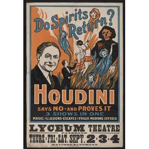  Poster Do spirits return? Houdini says no   and proves it 