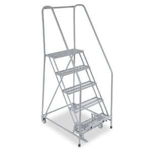  5 Step Rolling Safety Ladder with 10 Top Step   Assembled 