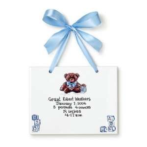  Teddy Bear Boy Ceramic Birth Certificate Baby