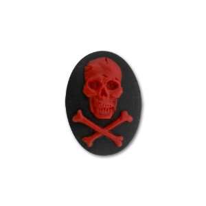   Resin Skull & Crossbones Cameo   Red and Black Arts, Crafts & Sewing