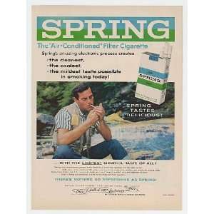  1960 Spring Cigarette Air Conditioned Filter Print Ad 