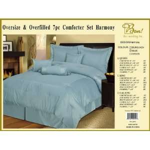  Harmony 7 pc Comforter Set Queen Blue