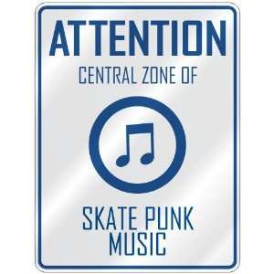  ATTENTION  CENTRAL ZONE OF SKATE PUNK  PARKING SIGN 