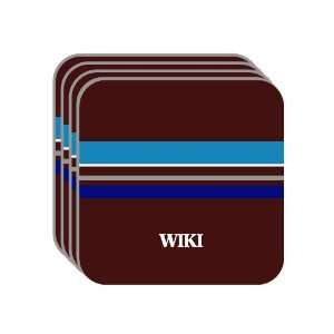 Personal Name Gift   WIKI Set of 4 Mini Mousepad Coasters (blue 