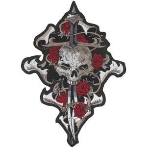  Lethal Threat Decals SKULL ROSE PATCH 12X14 (3/PK) LT30060 