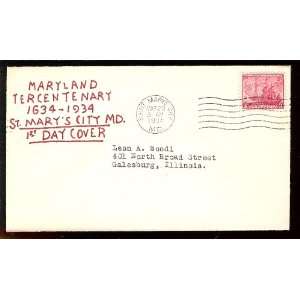   First Day Cover; Maryland; Tercentenary; 300th Anniversary; St Marys