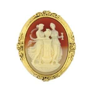  Grecian Muses at the Fountain Cameo Brooch Jewelry