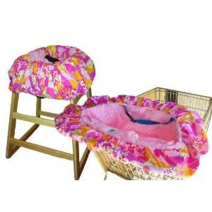  Pink & Tangerine Hibiscus Shopping Cart Cover Baby