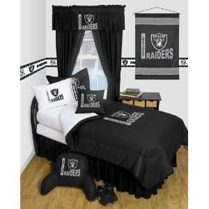   Bed Skirt   Oakland Raiders NFL /Color Black Size Full
