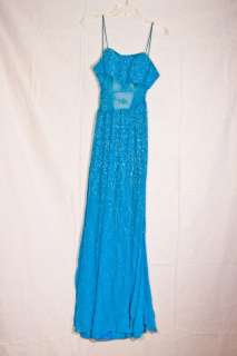 Alyce Designs Prom Pageant Turquoise Blue Dress Size 4  