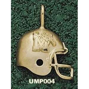  14Kt Gold University Of Memphis M Helmet Sports 