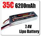 35C 7.4V 6200mAh Li poly Battery AKKU For RC Car Buggy