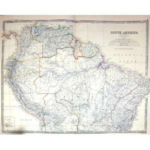   Map C1877 South America Brazil Ecuador Galapagos
