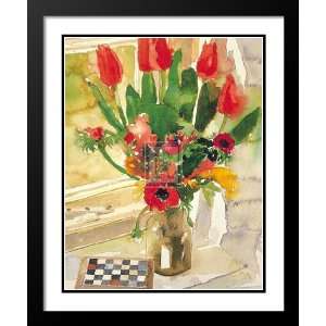  Richard Akerman Framed and Double Matted Art 25x29 Tulips 