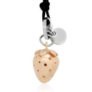  Ziovani 2 Tone 3D Strawberry Charm Stainless Steel Pendant 