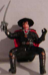 Vintage Zorro Miniature on Horse  2 pieces fit together  