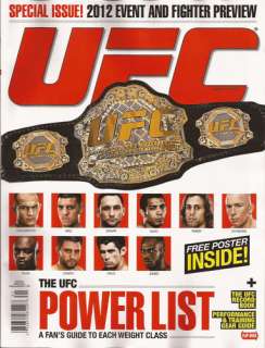 2012 UFC Magazine The POWER LIST Special Issue FREE Poster Record Book 